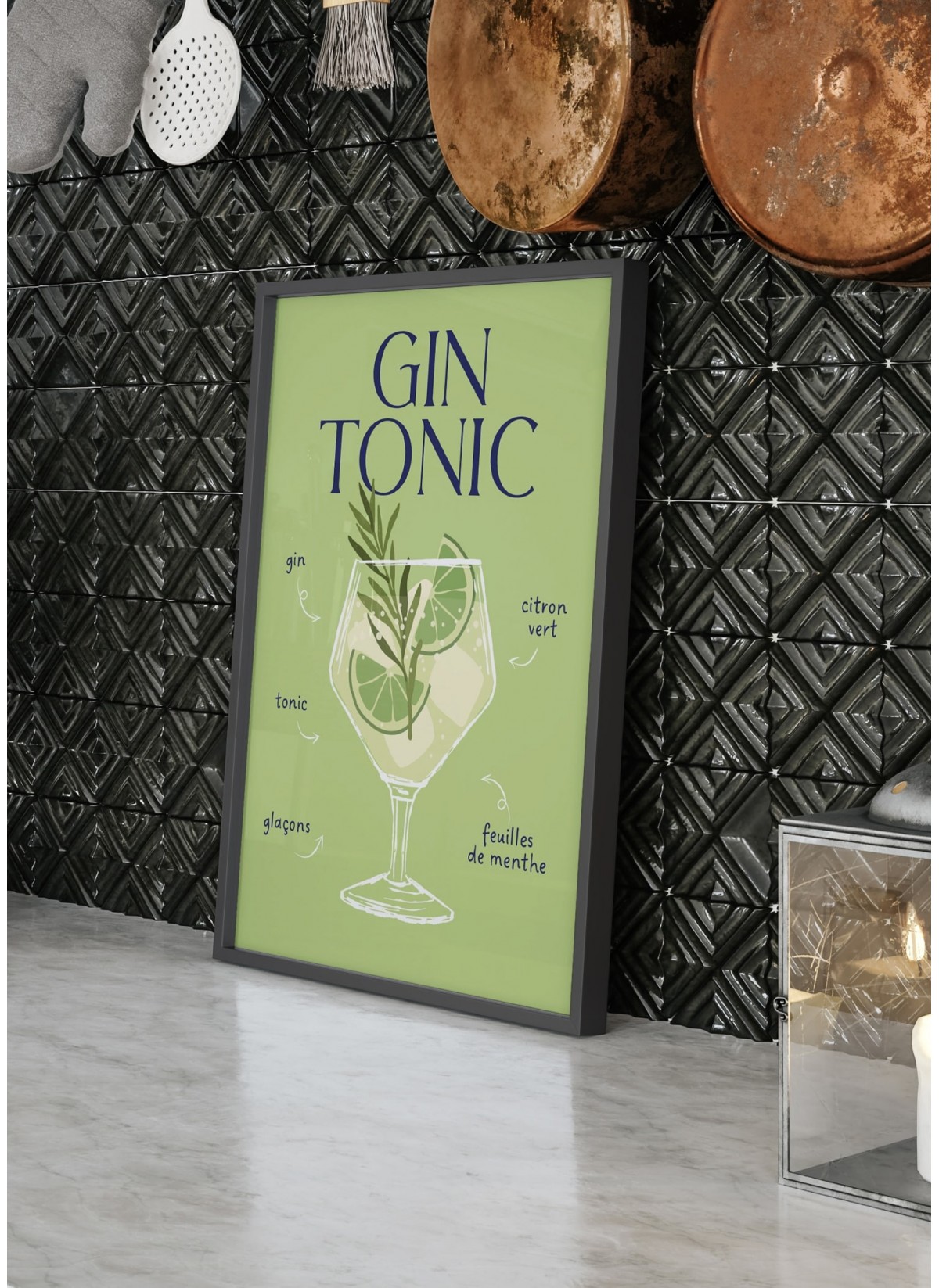 Affiche Cocktail Gin Tonic Id E D Co Lafficherie