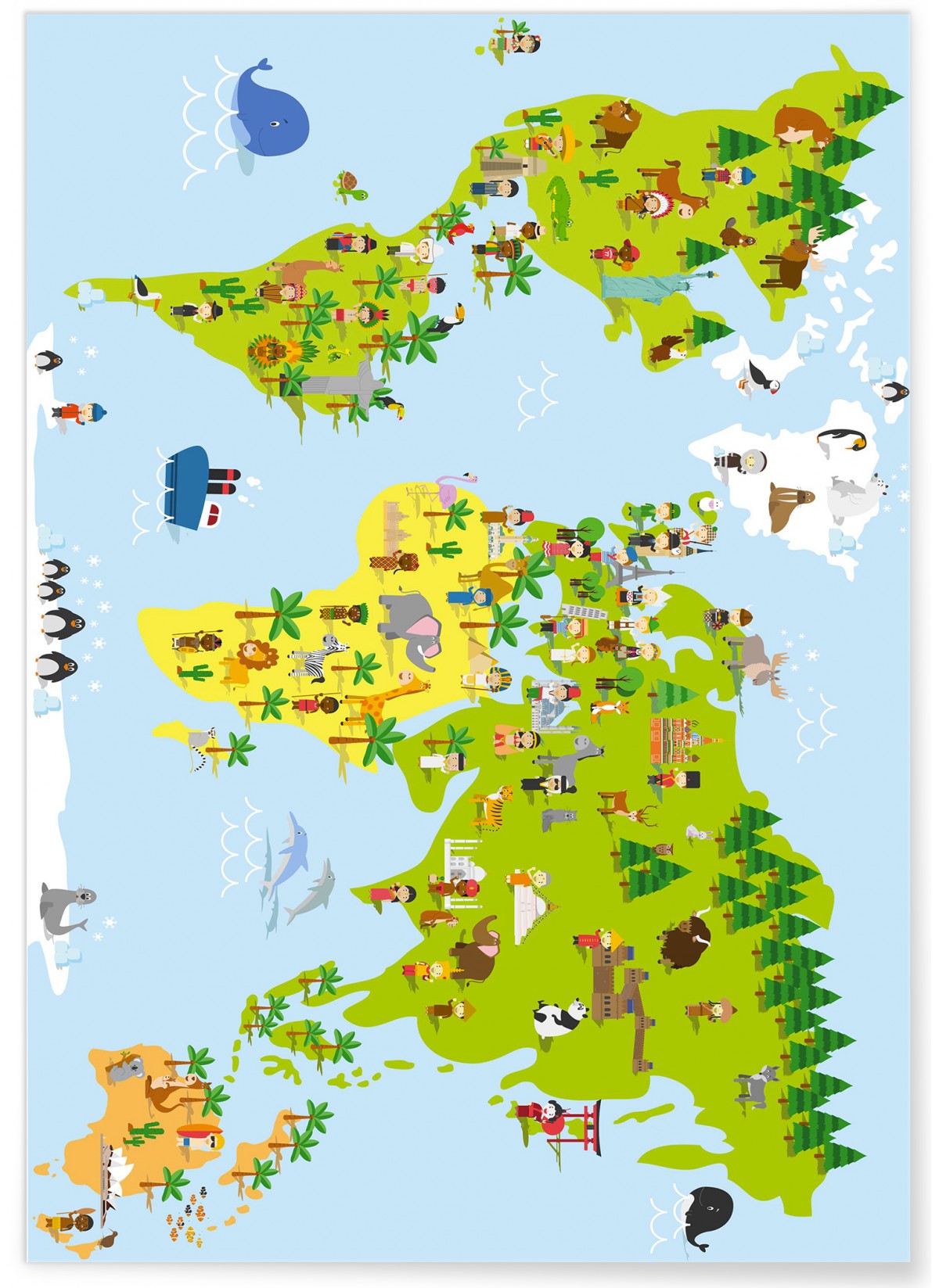 Carte Du Monde Enfant Superbe Poster Lafficherie