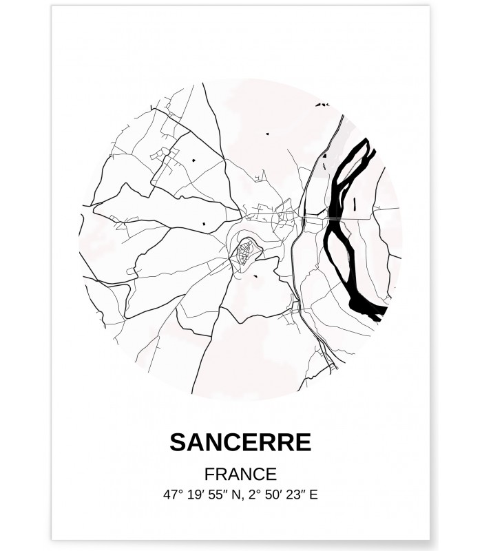 Affiche Carte Sancerre