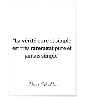 Affiche Oscar Wilde "La vérité pure et simple..."