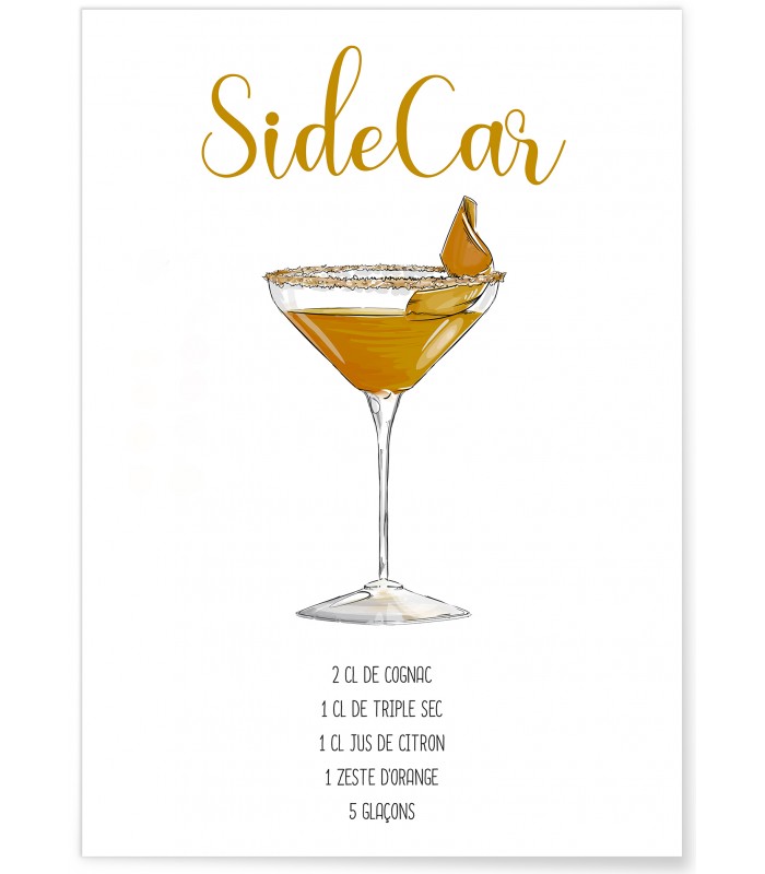 Affiche Cocktail Sidecar