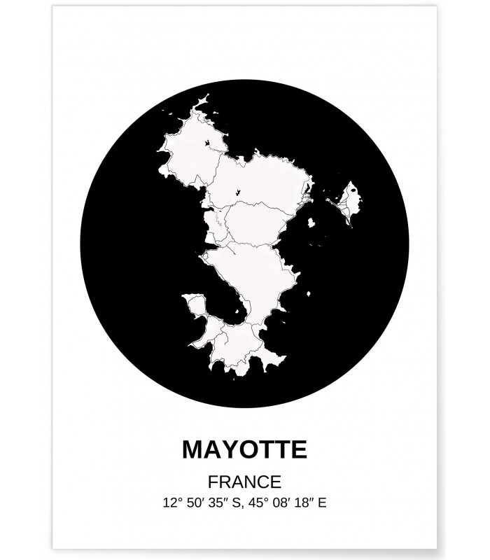 Affiche Carte Mayotte