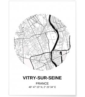 Affiche Carte Vitry-sur-Seine