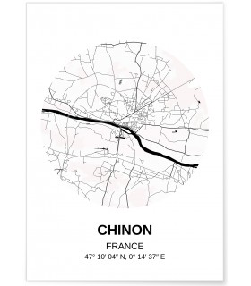 Affiche Carte Chinon