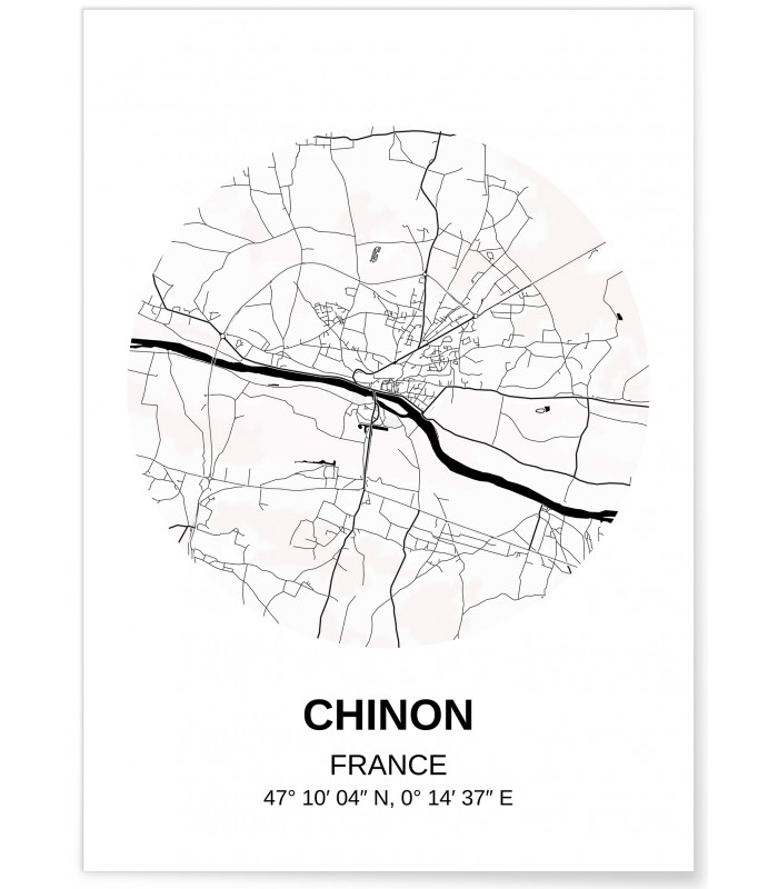 Affiche Carte Chinon