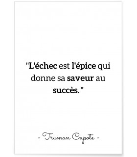 Affiche Voltaire : "L'échec est l'épice..."