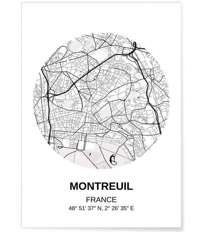 Affiche Carte Montreuil