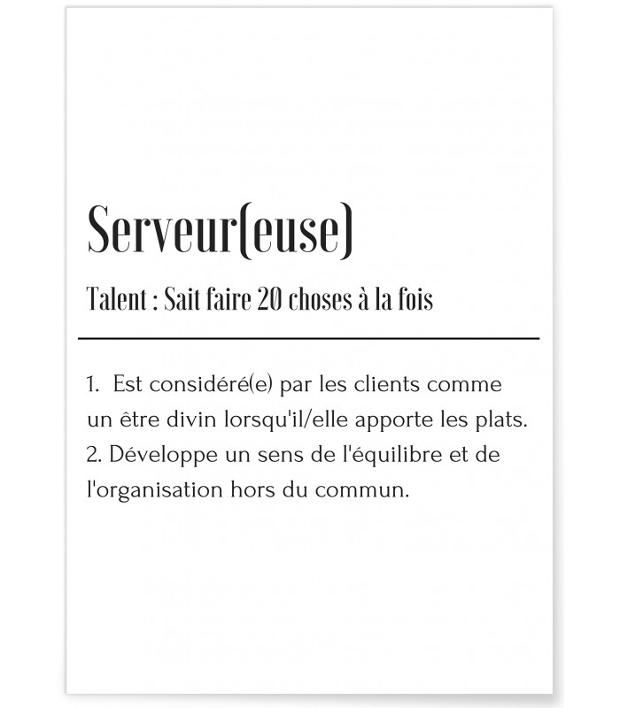 Affiche Définition Serveur