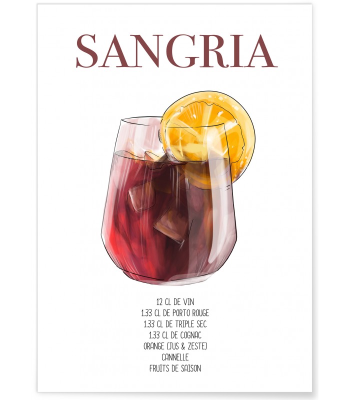 Affiche Cocktail Sangria