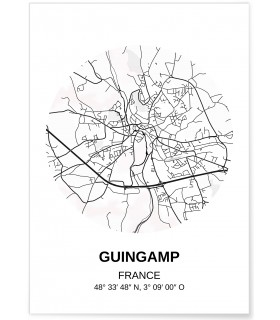 Affiche Carte Guingamp