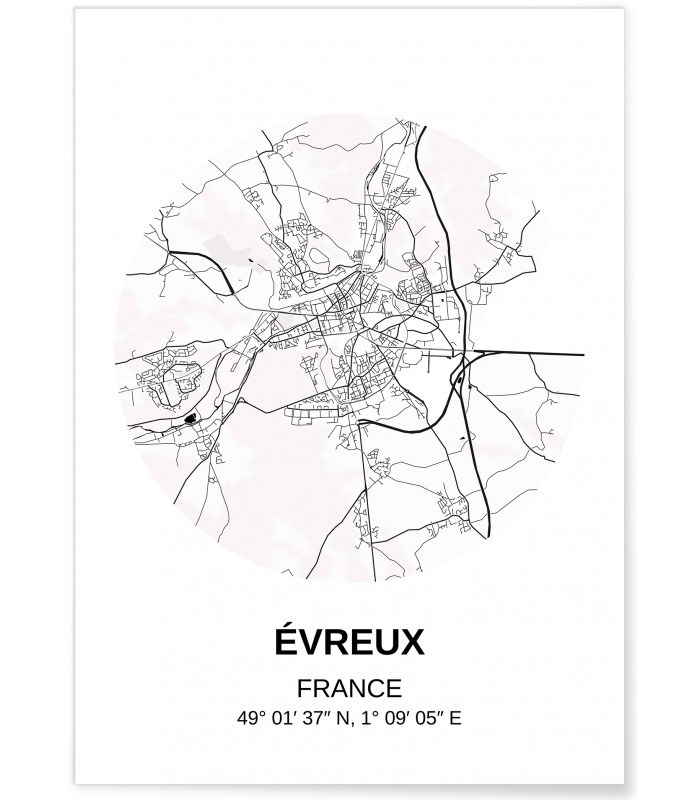 Affiche Carte Évreux