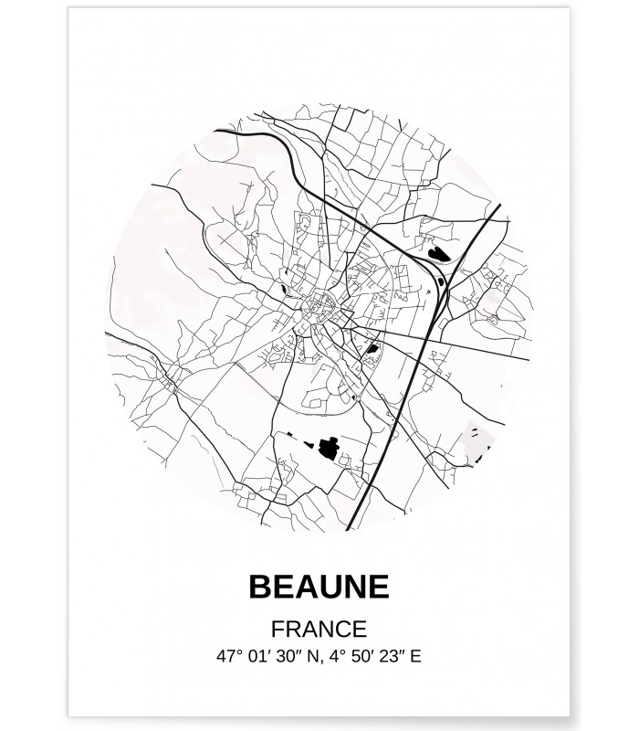 Affiche Carte Beaune