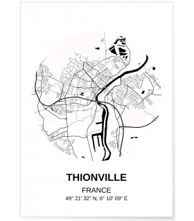 Affiche Carte Thionville