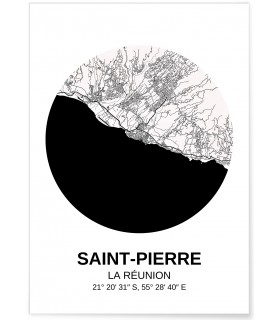 Affiche Carte Saint-Pierre