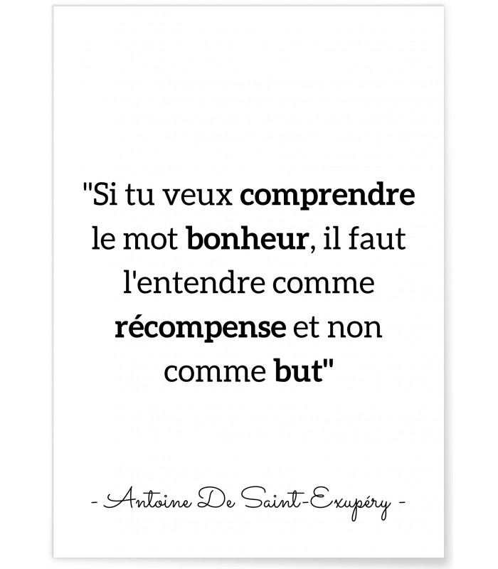 Affiche Antoine Saint-Exupéry : "Si tu veux comprendre..."