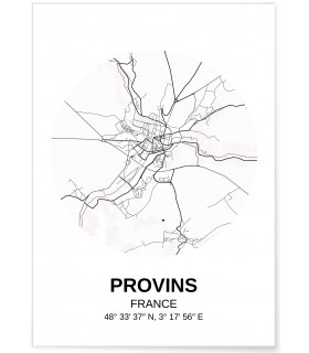 Affiche Carte Provins