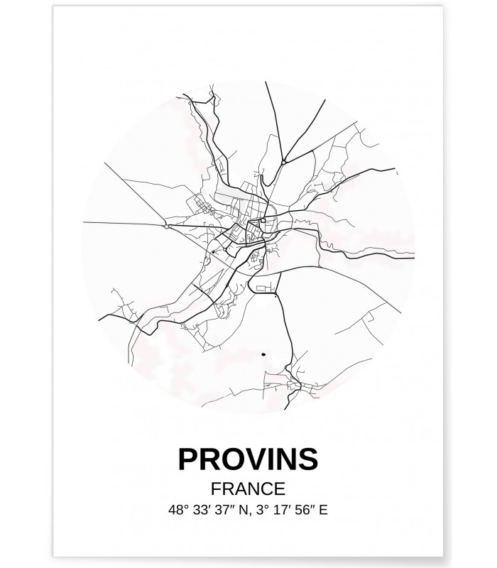 Affiche Carte Provins