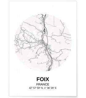 Affiche Carte Foix