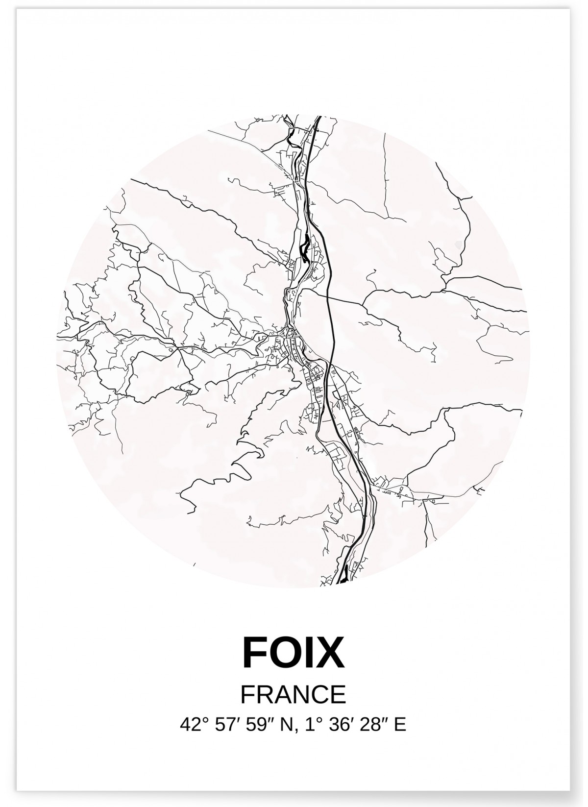 Affiche Carte Foix