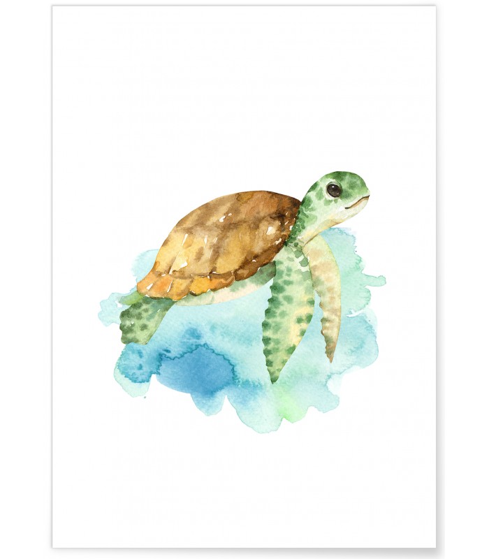 Affiche Enfant Tortue