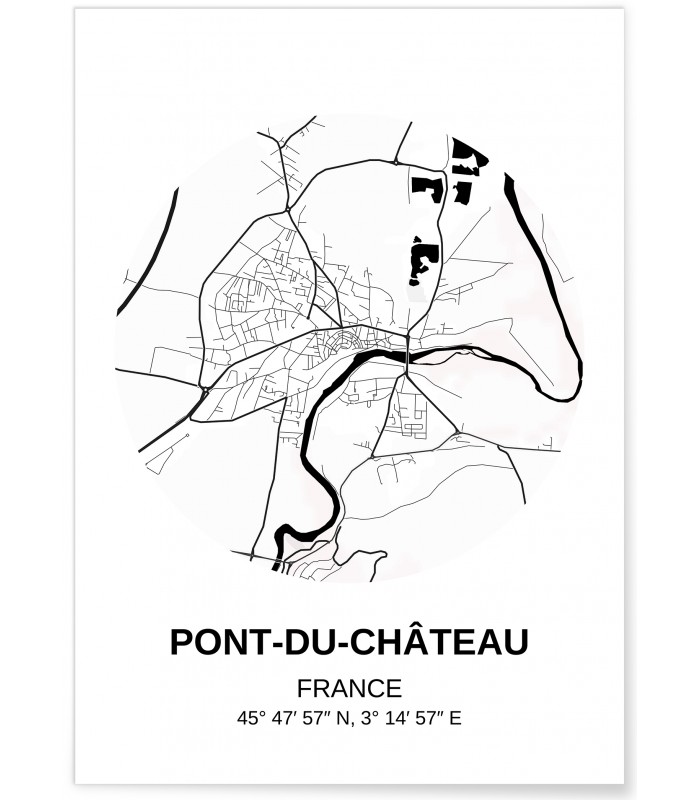 Affiche Carte Pont-du-Château