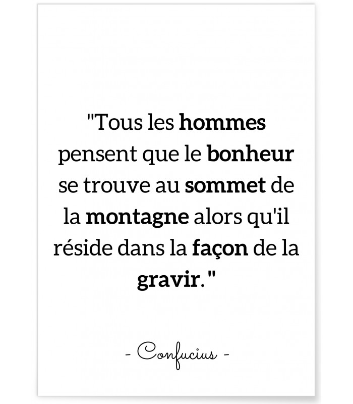 Affiche Confucius "Tous les hommes pensent..."