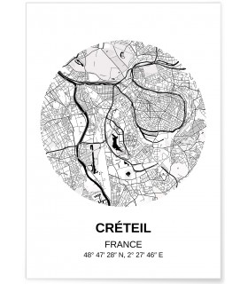 Affiche Carte Créteil