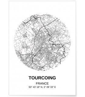 Affiche Carte Tourcoing