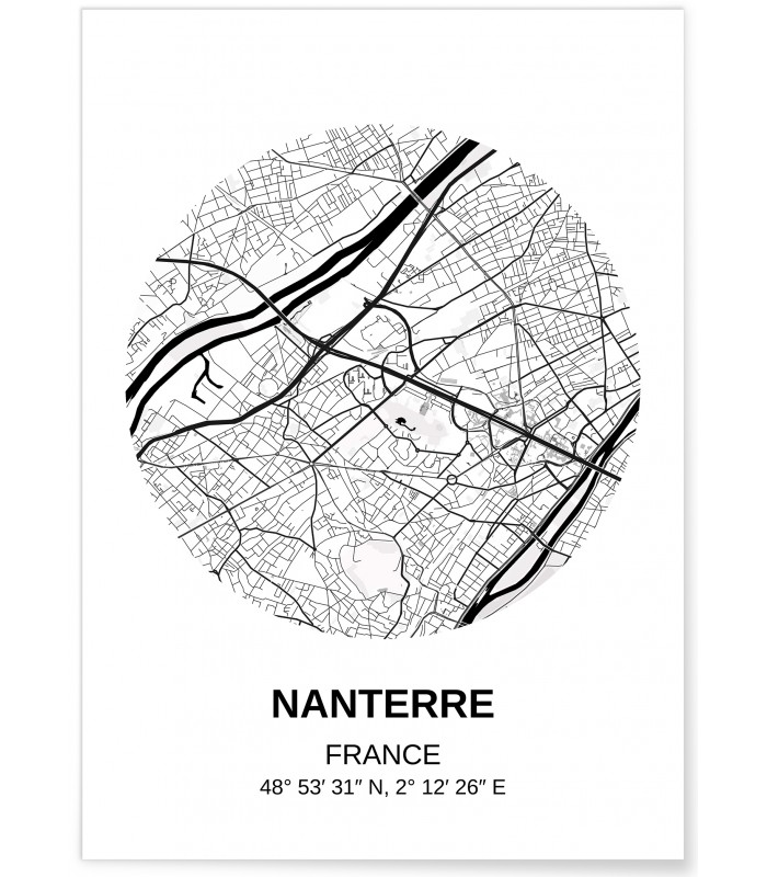 Affiche Carte Nanterre