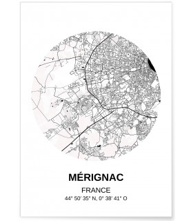 Affiche Carte Mérignac