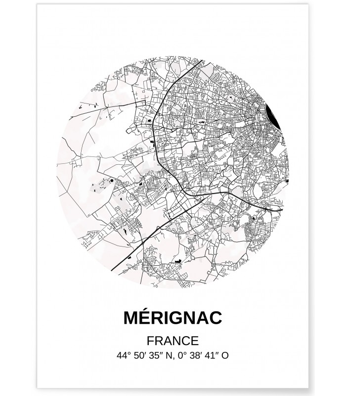 Affiche Carte Mérignac