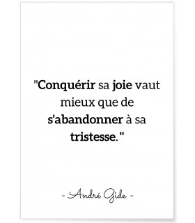 Affiche André Gide "Conquérir sa joie..."