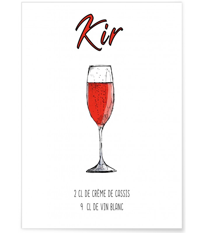 Affiche Cocktail Kir