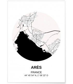 Affiche Carte Arès