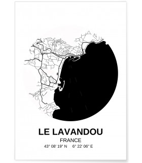 Affiche Carte Le Lavandou