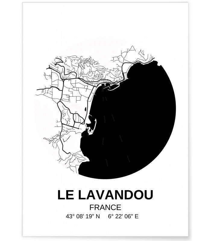 Affiche Carte Le Lavandou