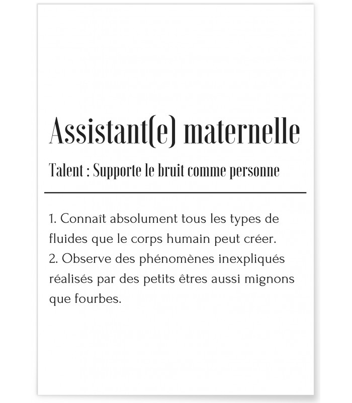 Affiche Définition Assistant(e) maternelle