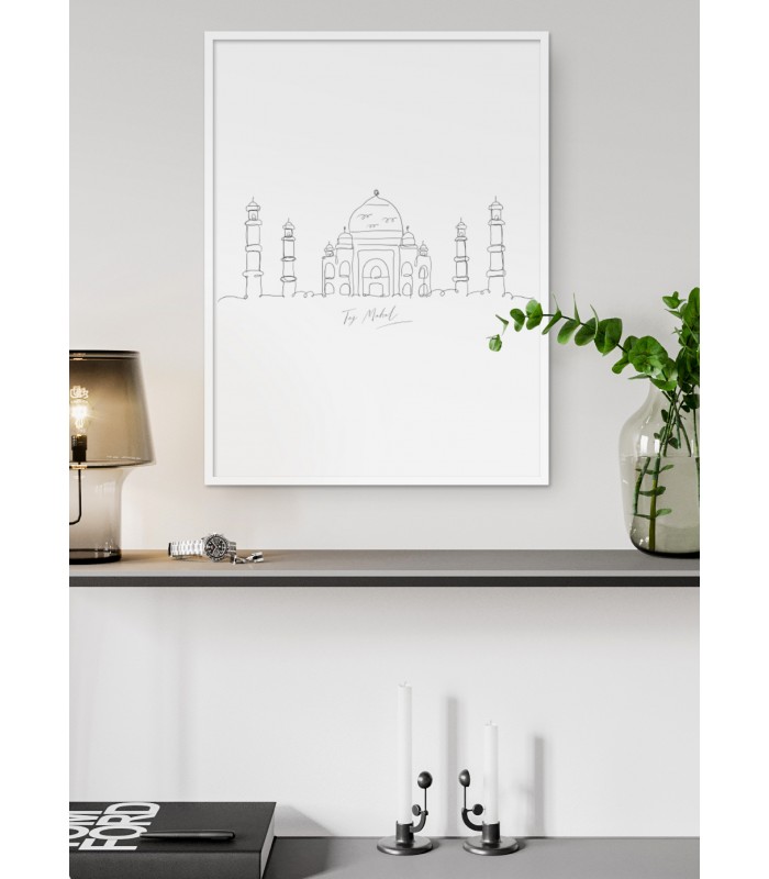 Affiche Line Art Taj Mahal