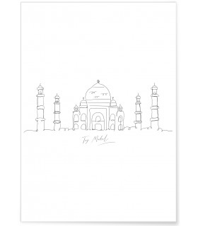 Affiche Line Art Taj Mahal