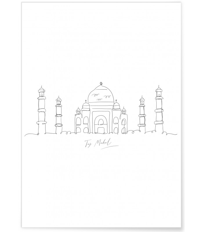 Affiche Line Art Taj Mahal