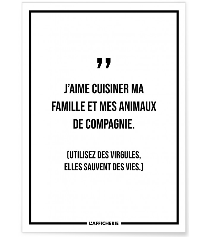 Affiche "J'aime cuisiner..."