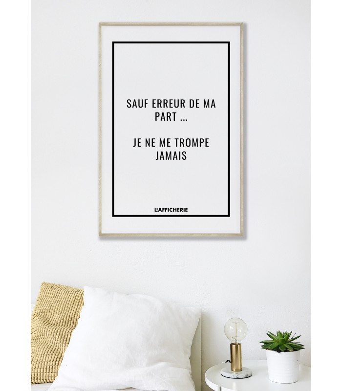 Affiche "Sauf erreur de ma part..."