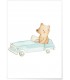 Affiche Enfant Ours Voiture