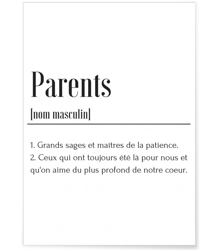 Affiche Définition Parents