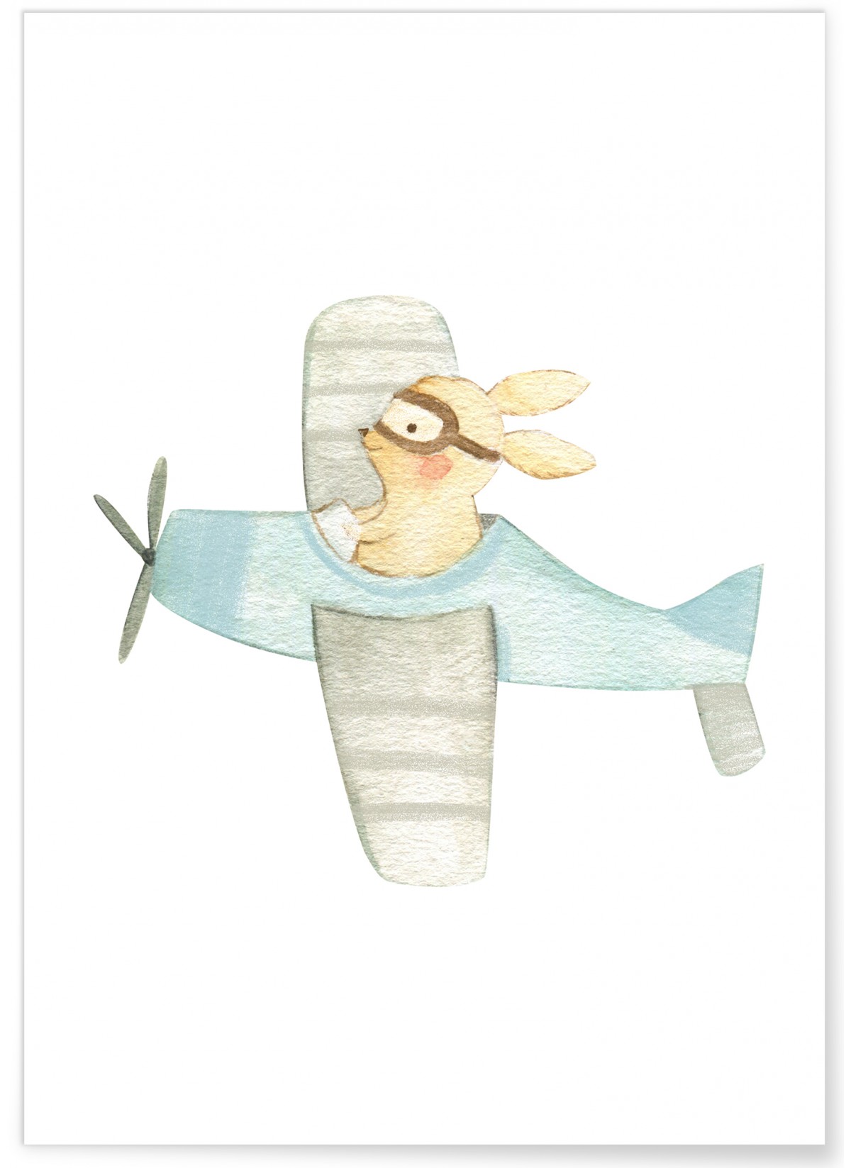 Affiche Enfant Lapine Avion