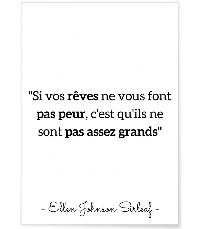 Affiche Ellen Johnson Sirleaf "Si vos rêves..."