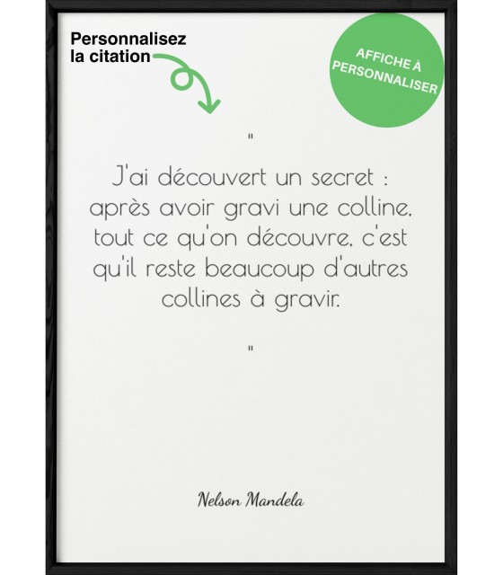 Affiches et posters citation, afficher un message comme