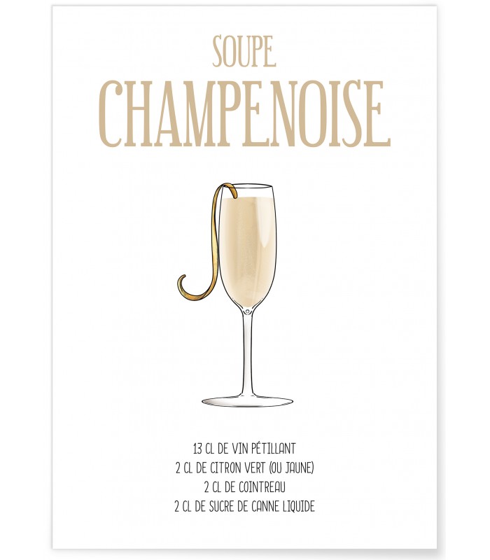 Affiche Cocktail Soupe Champenoise