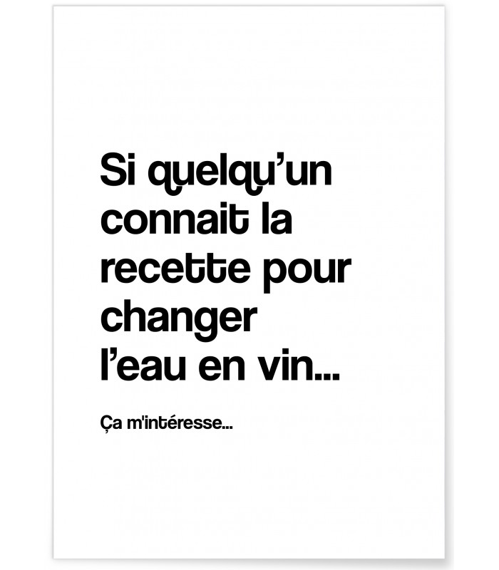 Affiche "Si quelqu'un connait la recette.."