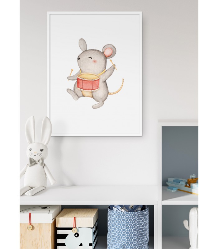 Affiche Enfant Souris Tambour